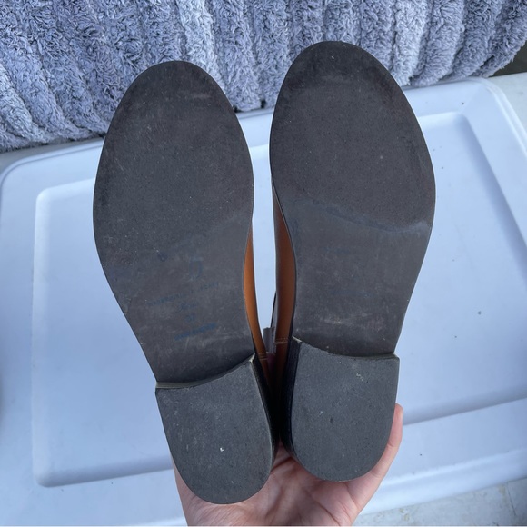 Mademoiselle Jacadi Paris Ankle Booties cognac brown low heel size 37 6 leather - Picture 4 of 9